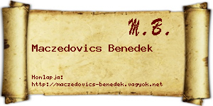 Maczedovics Benedek névjegykártya